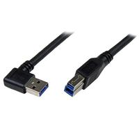 StarTech 1m ブラック SuperSpeed USB 3.0ケーブル 片側L型右向き A – B オス/オス (USB3SAB1MRA)画像