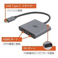 RATOC Systems USB Type-C to デュアルHDMIディスプレイアダプター(PD対応) (RS-UCHD2-PD)画像