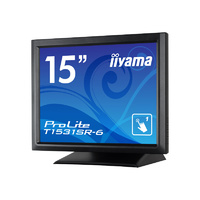 IIYAMA タッチパネル液晶ディスプレイ 15型 / 1024×768 / D-sub、HDMI、DisplayPort / マーベルブラック / スピーカー:あり / XGA / VA / 防塵防滴 / 抵抗膜 (T1531SR-B6)画像
