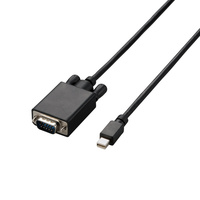 ELECOM Mini DisplayPort-VGA変換ケーブル/1m/ブラック AD-MDPVGA10BK (AD-MDPVGA10BK)画像