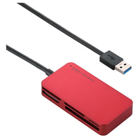 ELECOM メモリリーダライタ/USB3.0対応/SD・microSD・MS・XD・CF対応/スリムコネクタ/レッド (MR3-A006RD)画像