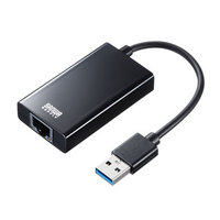 サンワサプライ USB3.1-LAN変換アダプタ(USBハブポート付・ブラック) (USB-CVLAN3BK)画像