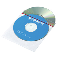サンワサプライ 裏面シール付DVD・CD不織布ケース(ティアテープ付・50枚入り) (FCD-FT50W)画像