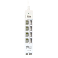 PRINCETON 火災防止USB給電機能付マルチタップ(コンセントプラグ×4、USB×2)WH (PPS-UTAPS3)画像