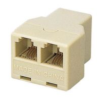 ELECOM AD-MJFBE モジュラ2分岐延長アダプタ(ベージュ) (AD-MJFBE)画像