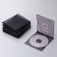 ELECOM CD/DVDスリムプラケース/2枚収納/10パック/クリアブラック (CCD-JSCSW10CBK)画像
