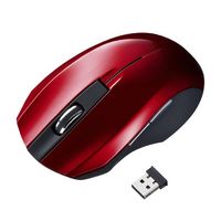 サンワサプライ 静音ワイヤレスブルーLEDマウス レッド MA-WBL33R (MA-WBL33R)画像