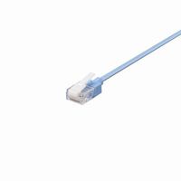 ツメ折れないCat6A LANケーブルスリム小型コネクター 3m ブルー画像
