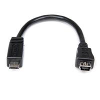 StarTech 15cm Micro USB – Mini USB 変換アダプタケーブル マイクロUSB(オス) – ミニUSB(メス) (UUSBMUSBMF6)画像