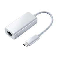 サンワサプライ USB-CVLAN2WN USB3.2 TypeC-LAN変換アダプタ(ホワイト) (USB-CVLAN2WN)画像