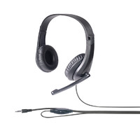BUFFALO PCヘッドセット 4極接続 抗菌樹脂採用ヘッドバンドタイプ ブラック (BSHSHCS110BK)画像