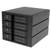 StarTech 4x 3.5インチ SAS 2.0/SATA 3.0ハードディスクドライブ対応モバイルラック インナートレイ不要 ホットスワップ対応 3x 5インチベイ搭載HDDリムーバブルラック (HSB4SATSASBA)画像