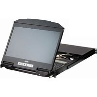 ATEN 4ポートUSB HDMIマルチビューワイドスクリーンLCD KVMドロワー(デュアルスライド対応)ショートレール (CL3884NWJJS)画像