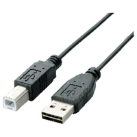 ELECOM USB2.0ケーブル/リバーシブルコネクタ/A-Bタイプ/ノーマル/2m/ブラック (U2C-DB20BK)画像