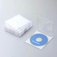 ELECOM CD/DVDスリムプラケース/1枚収納/10パック/ホワイト CCD-JSCS10WH (CCD-JSCS10WH)画像