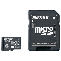 BUFFALO Class10 microSDHCカード SD変換アダプター付 32GB (RMSD-32GC10AB)画像