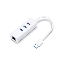 TP-Link USB3.0対応 Giga 有線LANアダプタ + USB3.0 ハブ 3P USB アダプタ (UE330)画像