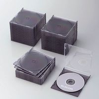 ELECOM CD/DVDスリムプラケース/1枚収納/50パック/クリアブラック (CCD-JSCS50CBK)画像
