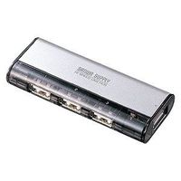 サンワサプライ USB-HUB225GSV USB2.0ハブ(4ポート・シルバー) (USB-HUB225GSV)画像