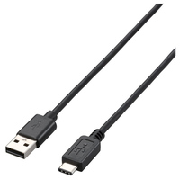 ELECOM USB2.0ケーブル/A-Cタイプ/ノーマル/1.5m/ブラック (U2C-AC15BK)画像