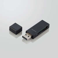 ELECOM カードリーダー/スティックタイプ/USB2.0対応/ブラック (MR-D205BK)画像