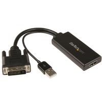 StarTech DVI – HDMI 変換アダプタ USBオーディオに対応 1080p 外付けグラフィックアダプター DVI-D(オス)/HDMI(メス) (DVI2HD)画像